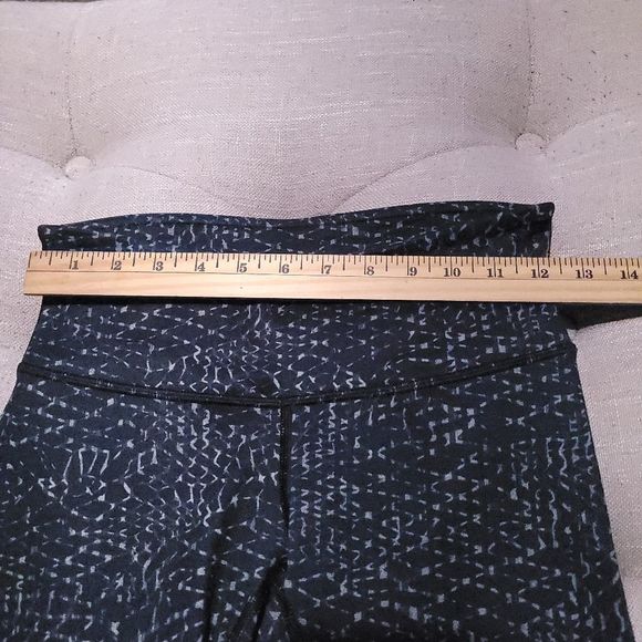 Lululemon Wunder Under Crop III Samba Snake Battleship Black Womens 4 - Picture 6 of 9